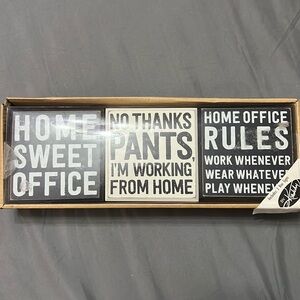 3 Box Signs- Home Office Decor